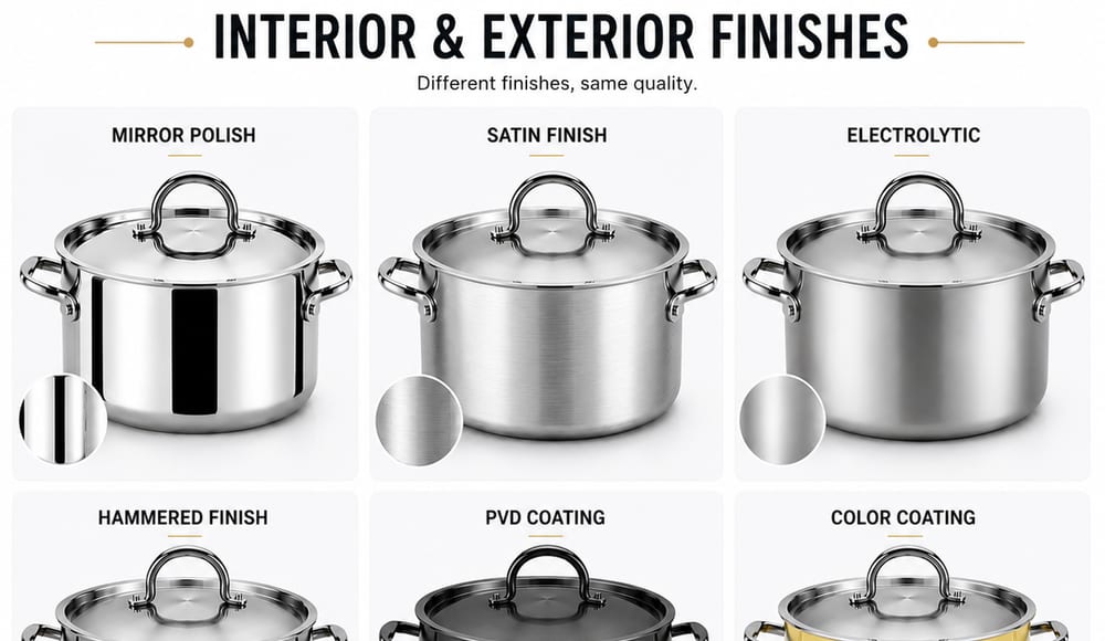 Cookware exterior finish customization options